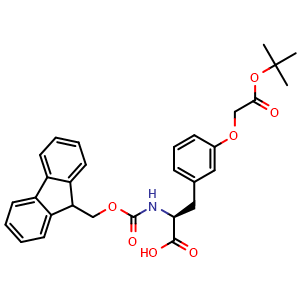 Chemical structure of Fmoc-3-(tert-Butoxycarbonylmethoxy)-L-phenylalanine , CAS 2973753-95-4, AChemBlock AD266095