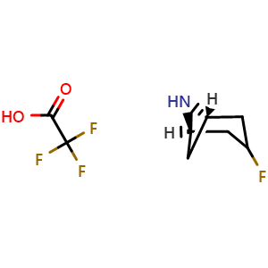 Chemical structure of cis-3-Fluoro-6-azabicyclo[3.1.1]heptane Trifluoroacetate , CAS 3028141-77-4, AChemBlock AD266100