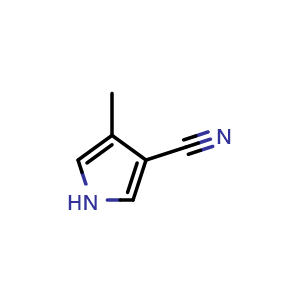 Chemical structure of 4-Methyl-3-pyrrolecarbonitrile , CAS 40167-38-2, AChemBlock AD266111