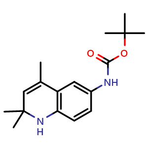 Chemical structure of N-Boc-2,2,4-trimethyl-1,2-dihydroquinolin-6-amine , CAS 487065-01-0, AChemBlock AD266117
