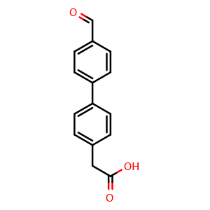 Chemical structure of 2-(4'-Formyl-4-biphenylyl)acetic acid , CAS 669713-90-0, AChemBlock AD266128