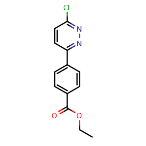 Chemical structure of Ethyl 4-(6-Chloro-3-pyridazinyl)benzoate , CAS 848641-02-1, AChemBlock AD266143