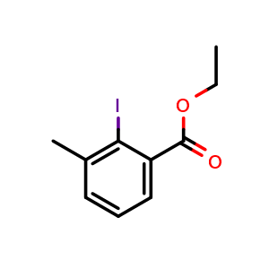 Chemical structure of Ethyl 2-Iodo-3-methylbenzoate , CAS 852050-86-3, AChemBlock AD266145