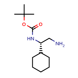 Chemical structure of (S)-N1-Boc-1-cyclohexylethane-1,2-diamine , CAS 864765-34-4, AChemBlock AD266147