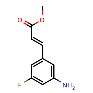 Chemical structure of Methyl (E)-3-(3-Amino-5-fluorophenyl)acrylate , CAS 918811-47-9, AChemBlock AD266154