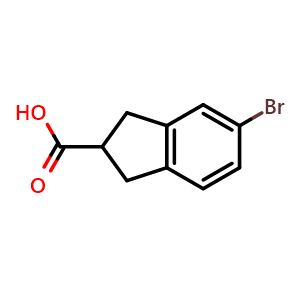 Chemical structure of 5-Bromoindane-2-carboxylic acid , CAS 97901-15-0, AChemBlock AD266157