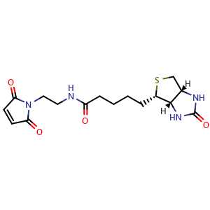 Chemical structure of N-Biotinyl-N’-maleimido-ethylenediamine , CAS 139554-72-6, AChemBlock AD266233
