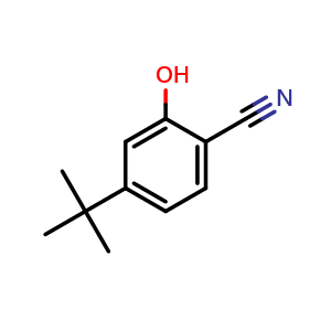 Chemical structure of 4-(tert-Butyl)-2-hydroxybenzonitrile , CAS 145818-28-6, AChemBlock AD266245