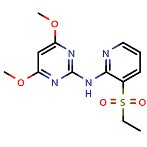 Chemical structure of N-(3-Ethylsulfonylpyridin-2-yl)-4,6-dimethoxypyrimidin-2-amine , CAS 151331-80-5, AChemBlock AD266254