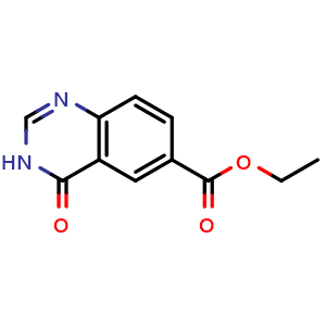 Chemical structure of Ethyl 3,4-dihydro-4-oxoquinazoline-6-carboxylate , CAS 155960-91-1, AChemBlock AD266261
