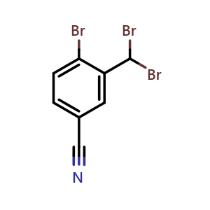 Chemical structure of 4-Bromo-3-(dibromomethyl)benzonitrile , CAS 160313-49-5, AChemBlock AD266269