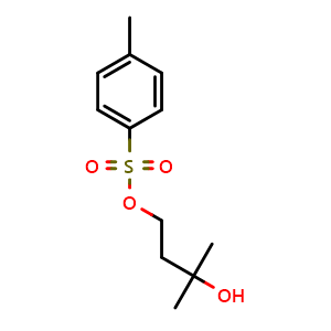 Chemical structure of 3-Hydroxy-3-methylbutyl 4-methylbenzenesulfonate , CAS 17689-66-6, AChemBlock AD266291