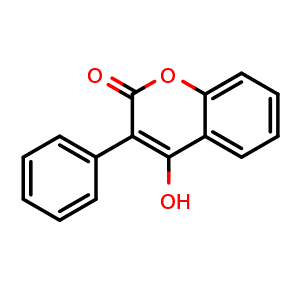Chemical structure of 4-Hydroxy-3-phenylcoumarin , CAS 1786-05-6, AChemBlock AD266293