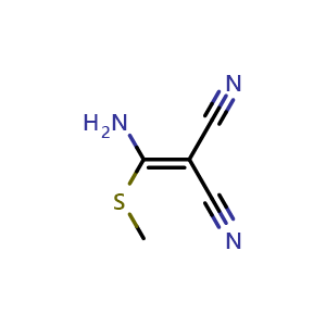Chemical structure of 2-(Amino(methylthio)methylene)malononitrile , CAS 18071-20-0, AChemBlock AD266297