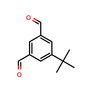 Chemical structure of 5-tert-Butylbenzene-1,3-dicarbaldehyde , CAS 180740-69-6, AChemBlock AD266298