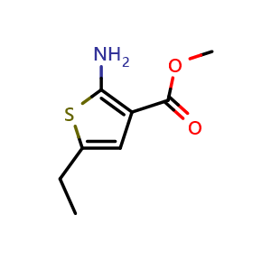 Chemical structure of Methyl 2-amino-5-ethylthiophene-3-carboxylate , CAS 19156-63-9, AChemBlock AD266306