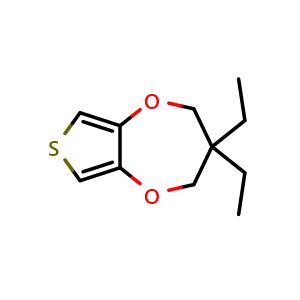 Chemical structure of 3,3-Diethyl-3,4-dihydro-2H-thieno[3,4-b][1,4]dioxepin , CAS 259139-19-0, AChemBlock AD266335