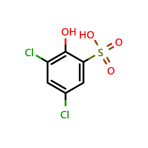 Chemical structure of 3,5-Dichloro-2-hydroxybenzenesulfonic acid , CAS 26281-43-6, AChemBlock AD266342