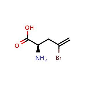 Chemical structure of (R)-2-Amino-4-bromopent-4-enoic acid , CAS 264903-49-3, AChemBlock AD266344