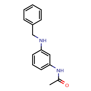 Chemical structure of N-(3-(Benzylamino)phenyl)acetamide , CAS 29103-59-1, AChemBlock AD266353