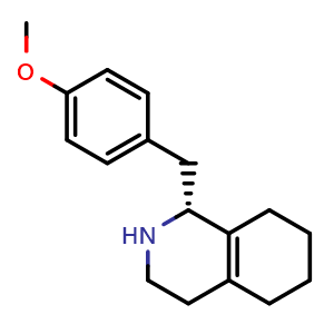 Chemical structure of (R)-1-(4-Methoxybenzyl)-1,2,3,4,5,6,7,8-octahydroisoquinoline , CAS 30356-08-2, AChemBlock AD266358