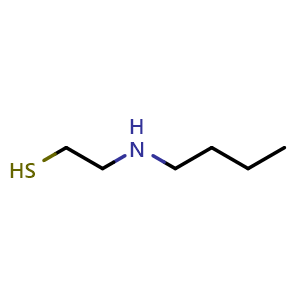Chemical structure of 2-(Butylamino)ethanethiol , CAS 5842-00-2, AChemBlock AD266381