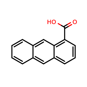 Chemical structure of 1-Anthracenecarboxylic acid , CAS 607-42-1, AChemBlock AD266382