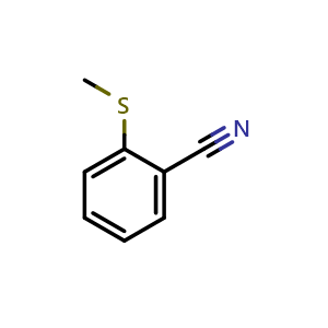 Chemical structure of 2-(Methylthio)benzonitrile , CAS 6609-54-7, AChemBlock AD266387