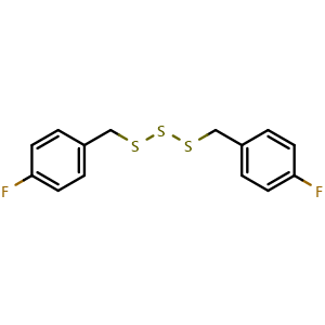 Chemical structure of Bis[(4-fluorophenyl)methyl] trisulfide , CAS 869811-23-4, AChemBlock AD266396