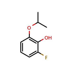 Chemical structure of 2-Fluro-6-isopropoxyphenol , CAS 1055315-24-6, AChemBlock AD266410