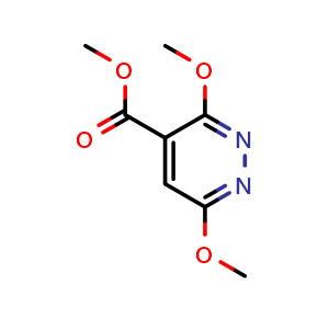 Chemical structure of 3,6-Dimethoxy-4-pyridazinecarboxylic acid methyl ester , CAS 1097778-95-4, AChemBlock AD266416
