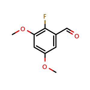 Chemical structure of 2-Fluoro-3,5-dimethoxybenzaldehyde , CAS 113984-71-7, AChemBlock AD266418