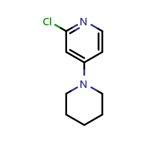 Chemical structure of 2-Chloro-4-(piperidin-1-yl)pyridine , CAS 1209459-54-0, AChemBlock AD266423