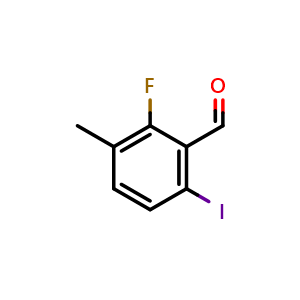 Chemical structure of 2-Fluoro-6-iodo-3-methylbenzaldehyde , CAS 1260839-45-9, AChemBlock AD266428
