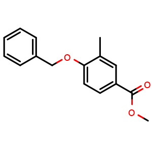 Chemical structure of Methyl 4-(benzyloxy)-3-methylbenzoate , CAS 1439364-88-1, AChemBlock AD266448