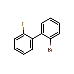 Chemical structure of 2-Bromo-2'-fluoro-biphenyl , CAS 1554-05-8, AChemBlock AD266461