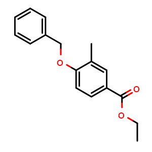 Chemical structure of Ethyl 4-(benzyloxy)-3-methylbenzoate , CAS 158771-02-9, AChemBlock AD266462