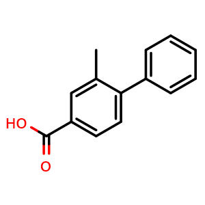 Chemical structure of 2-Methyl-[1,1'-biphenyl]-4-carboxylic acid , CAS 178313-67-2, AChemBlock AD266471