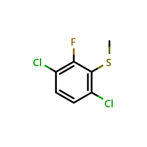 Chemical structure of (3,6-Dichloro-2-fluorophenyl)(methyl)sulfane , CAS 1804421-45-1, AChemBlock AD266474