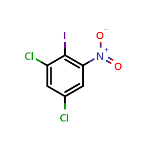 Chemical structure of 1,5-Dichloro-2-iodo-3-nitrobenzene , CAS 189576-09-8, AChemBlock AD266485