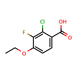 Chemical structure of 2-Chloro-4-ethoxy-3-fluorobenzoic acid , CAS 1935106-26-5, AChemBlock AD266487