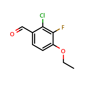 Chemical structure of 2-Chloro-4-ethoxy-3-fluorobenzaldehyde , CAS 1936390-86-1, AChemBlock AD266488