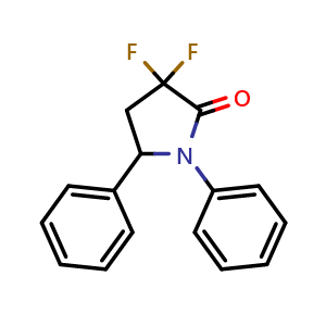 Chemical structure of 3,3-Difluoro-1,5-diphenylpyrrolidin-2-one , CAS 1949728-66-8, AChemBlock AD266490