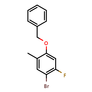 Chemical structure of 1-(Benzyloxy)-4-bromo-5-fluoro-2-methylbenzene , CAS 2234291-69-9, AChemBlock AD266506