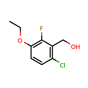 Chemical structure of (6-Chloro-3-ethoxy-2-fluorophenyl)methanol , CAS 2383299-47-4, AChemBlock AD266513