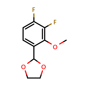 Chemical structure of 2-(3,4-Difluoro-2-methoxyphenyl)-1,3-dioxolane , CAS 2586126-18-1, AChemBlock AD266531