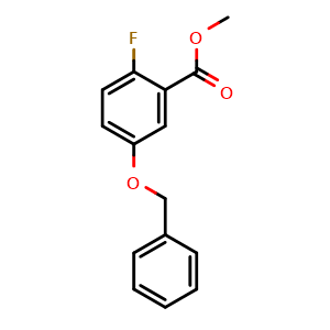 Chemical structure of Methyl 5-(benzyloxy)-2-fluorobenzoate , CAS 2586126-63-6, AChemBlock AD266533