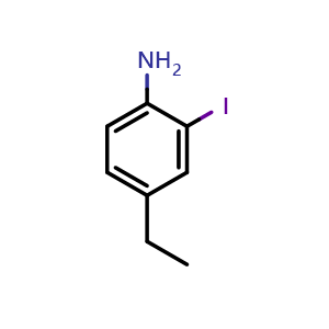 Chemical structure of 4-Ethyl-2-iodoaniline , CAS 280773-47-9, AChemBlock AD266542