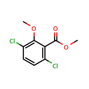 Chemical structure of Methyl 3,6-dichloro-2-methoxybenzoate , CAS 6597-78-0, AChemBlock AD266552