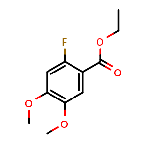 Chemical structure of Ethyl 2-fluoro-4,5-dimethoxybenzoate , CAS 773134-89-7, AChemBlock AD266554